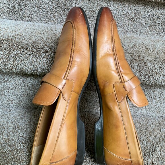 Magnanni Men\'s Tan Leather Loafers Shoes. main image 5